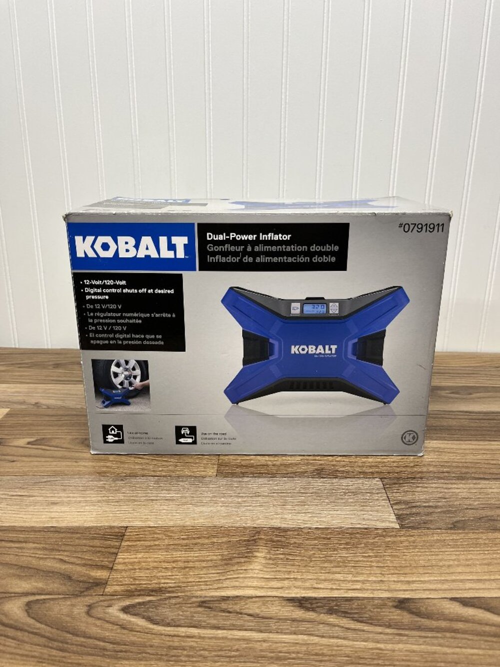 Kobalt 12V/120V Dual Power Portable Air Compressor Inflator Tire Pump 0791911